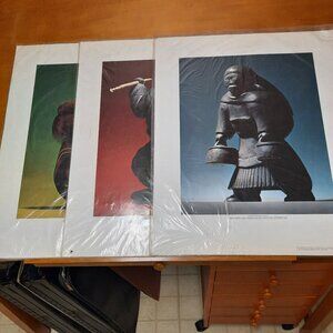 Art Prints, 3 Print of Soapstone Carvings